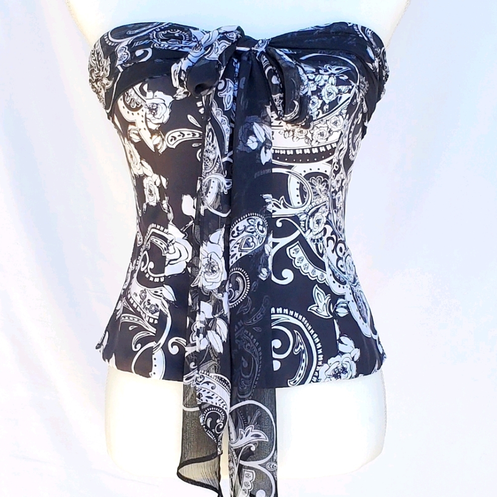 White House Black Market Strapless Back Zip Blouse - Picture 2 of 6